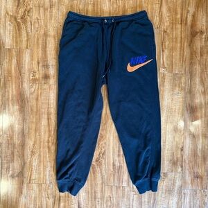Nike Men’s Black Joggers Sweatpants Pants Orange Purple Logo Size Large